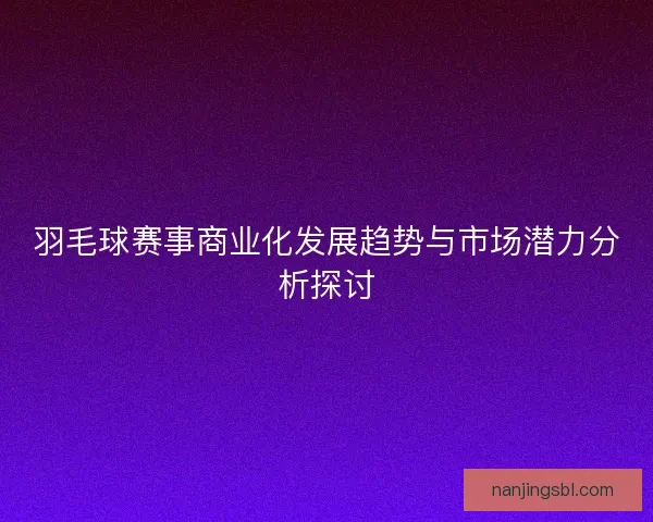 羽毛球赛事商业化发展趋势与市场潜力分析探讨