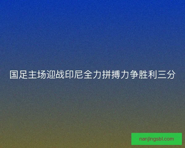 国足主场迎战印尼全力拼搏力争胜利三分